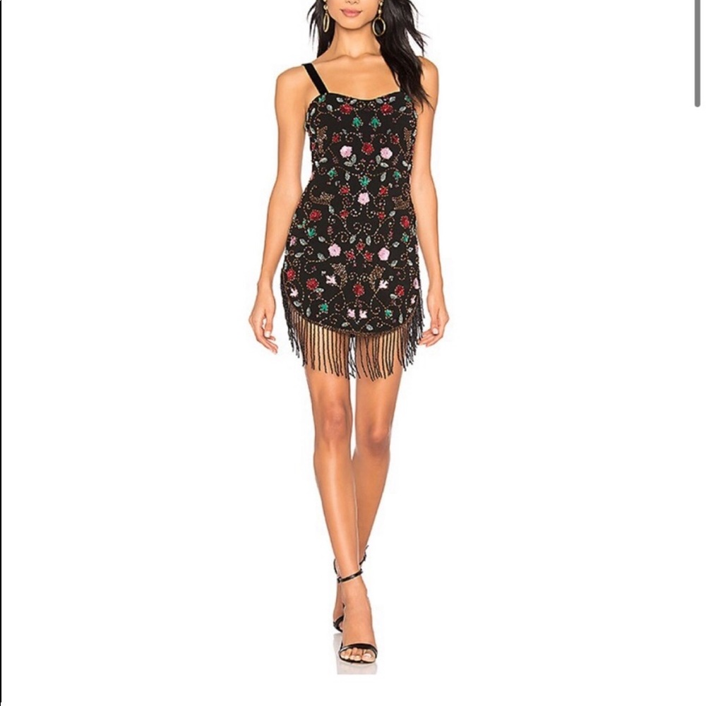 h:ours El Tulipan dress Revolve small beaded fringe